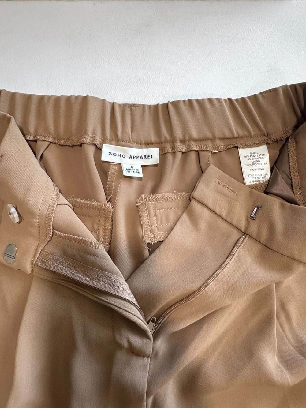 Soho Apparel Women's Brown High-Waisted Wide-Leg Pull-On Trousers